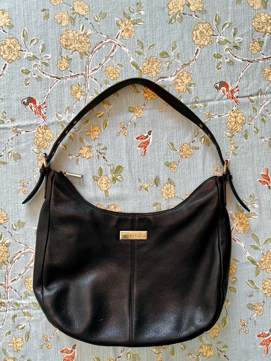 Calvin Klein Handbags - Calvin Klein Black Pebbled Faux-Leather Hobo with Gold plated hardware